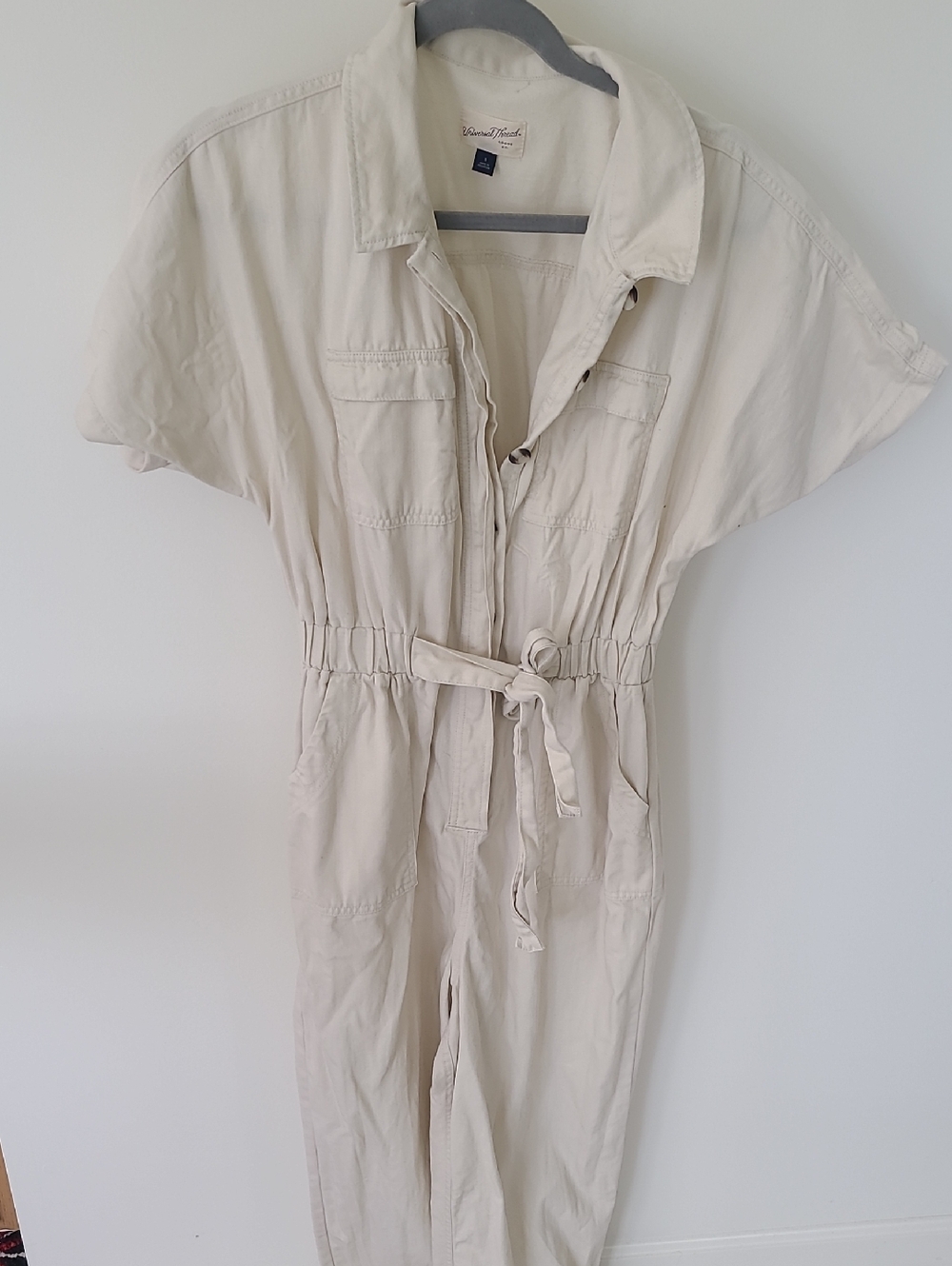 Universal Threads Cream Shortsleeve Jumpsuit 100% Cotton
